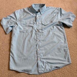 Huk Men's Sky Blue Casual Button Down Shirt